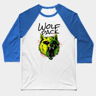 Angry Wolf Wolf Pack Wild Animal Baseball T-Shirt